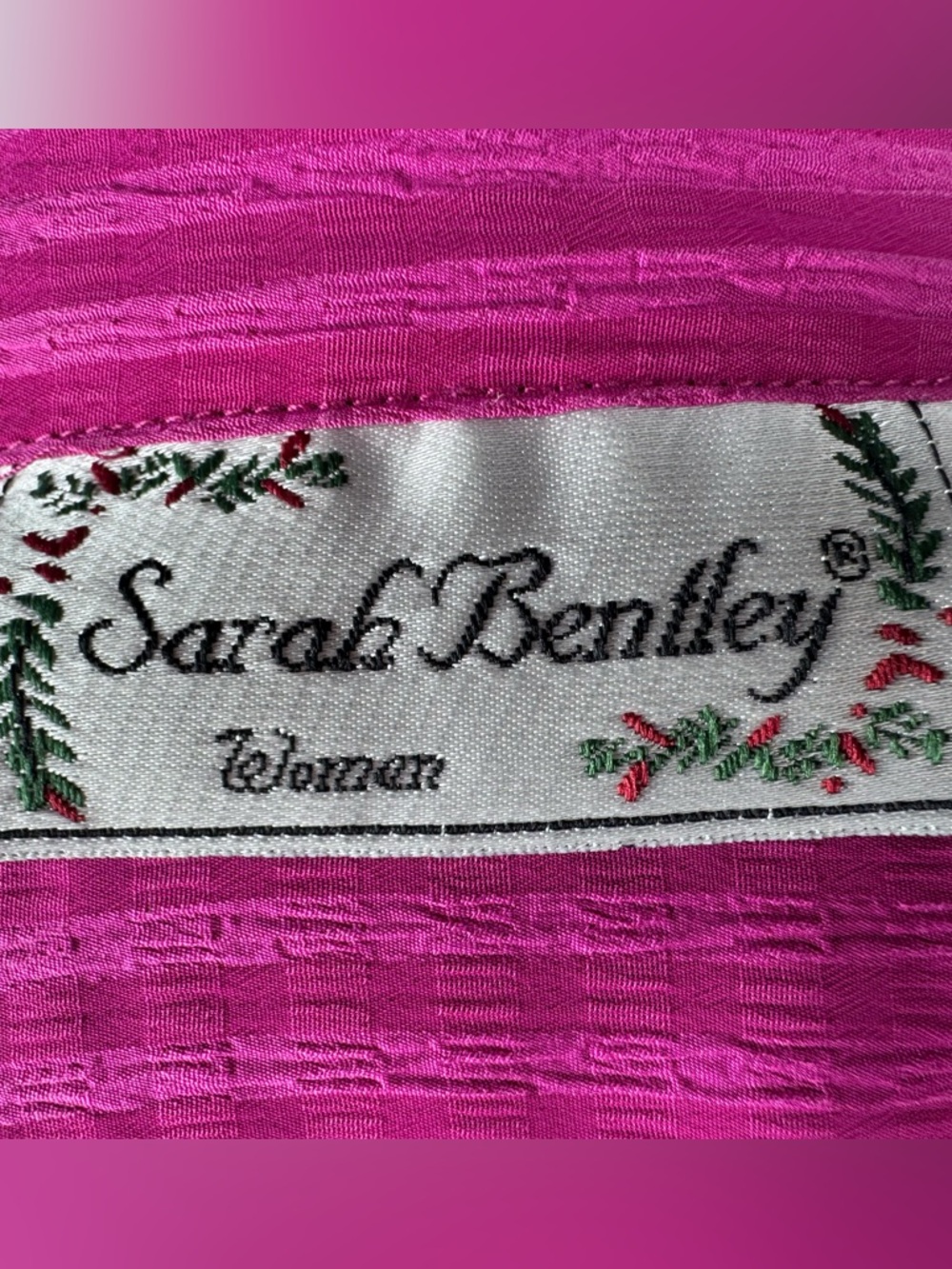 Sarah Bentley Bright Magenta Button-Front Collared Blouse - Picture 2 of 6